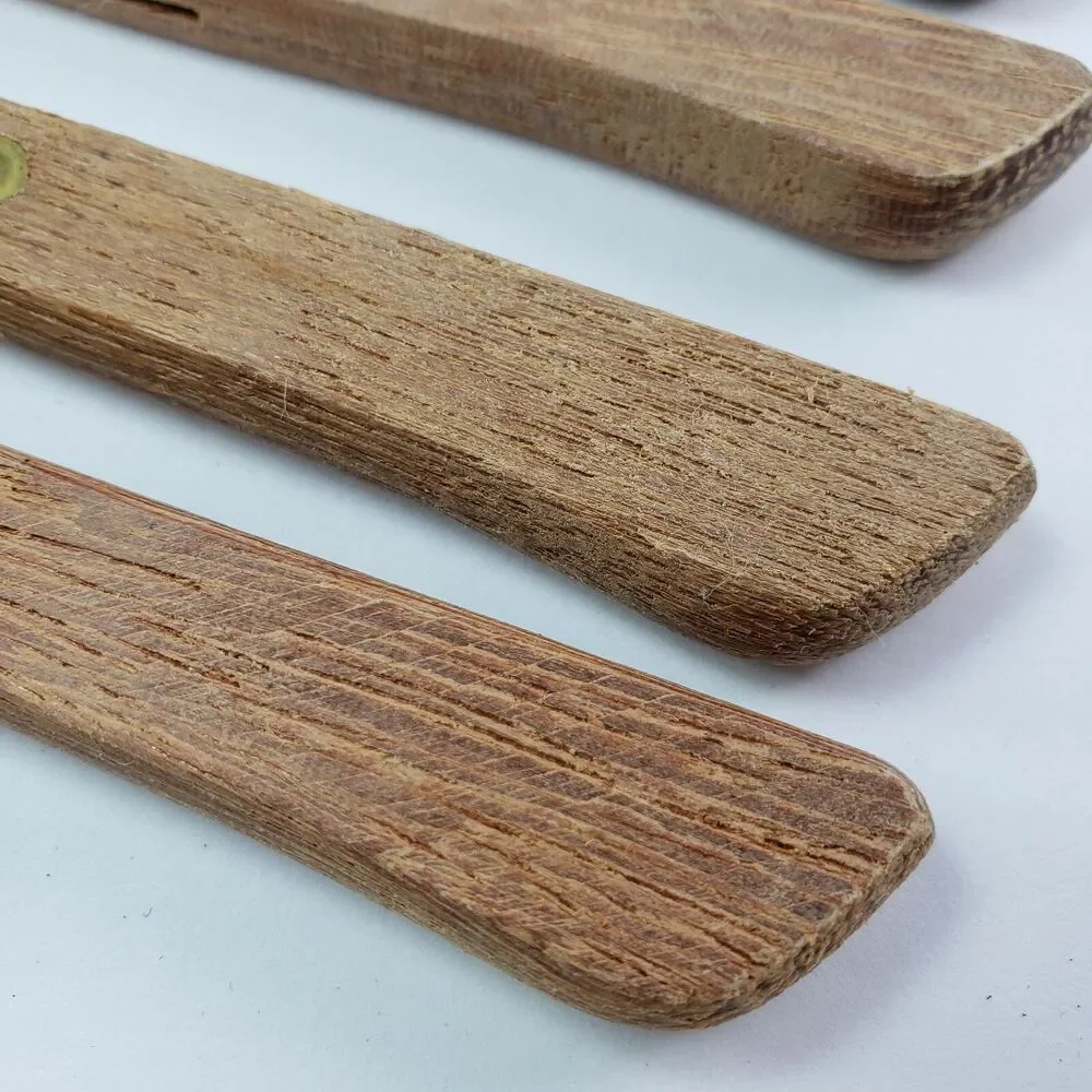 Vtg Champion 6 Pc Steak Knives Serrated Wood Riveted Handles Kitchen Utensils